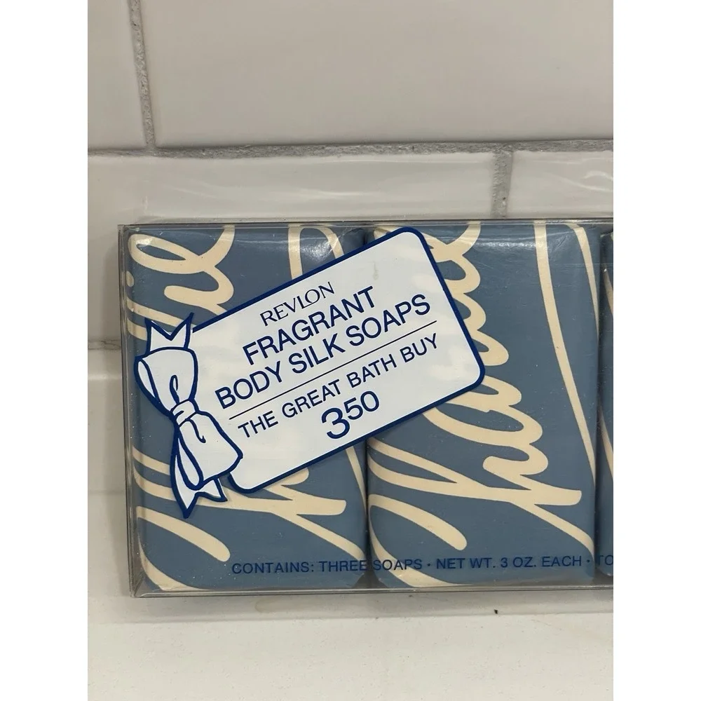 Vintage Charlie Revlon Body‎ Silk Soap Bar 3 Pack Scented Perfumed 3 oz Each